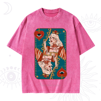 Purplehecate Mystic Queen of Hearts Washed T-Shirt