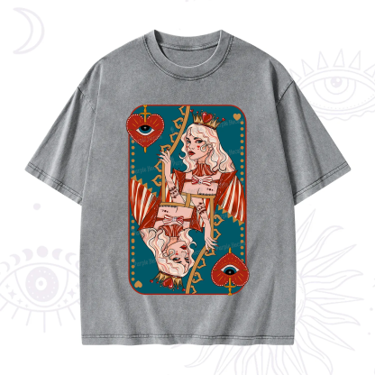 Purplehecate Mystic Queen of Hearts Washed T-Shirt
