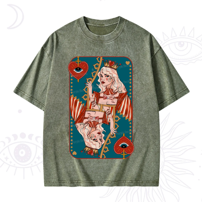 Purplehecate Mystic Queen of Hearts Washed T-Shirt