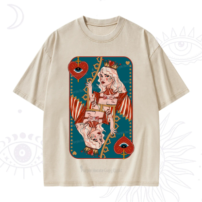 Purplehecate Mystic Queen of Hearts Washed T-Shirt