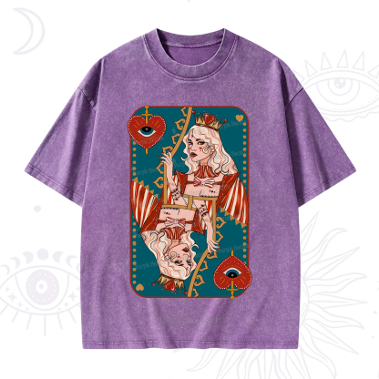 Purplehecate Mystic Queen of Hearts Washed T-Shirt