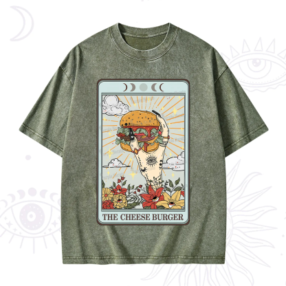Purplehecate The Cheese Burger Tarot Washed T-Shirt