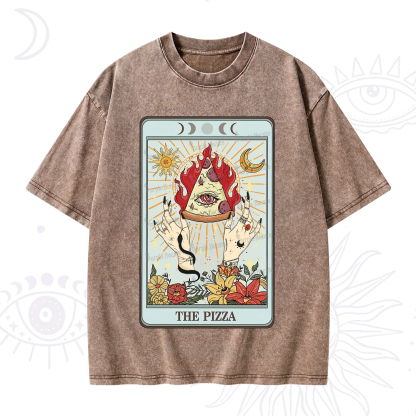 Purplehecate The Pizze Food Tarot Card Washed T-Shirt