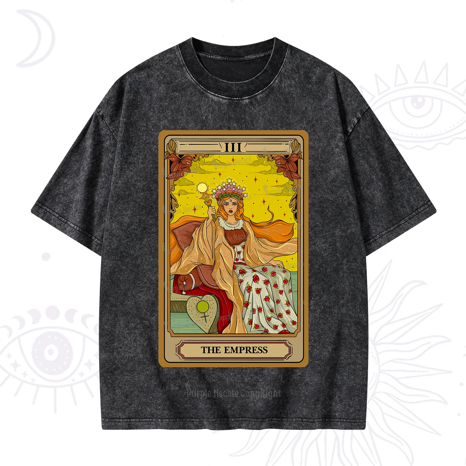 Purplehecate The Empress Tarot Washed T-Shirt