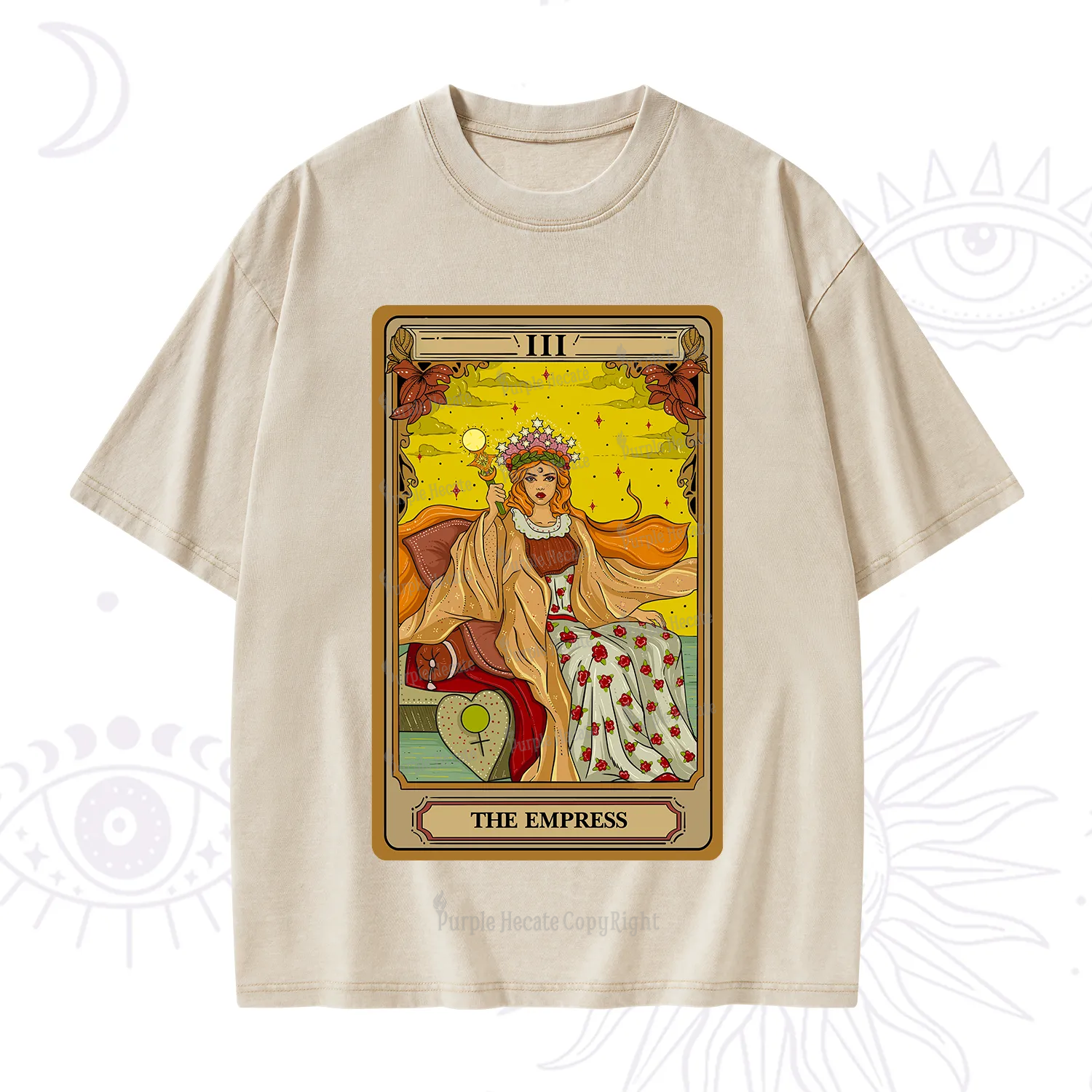 Purplehecate The Empress Tarot Washed T-Shirt