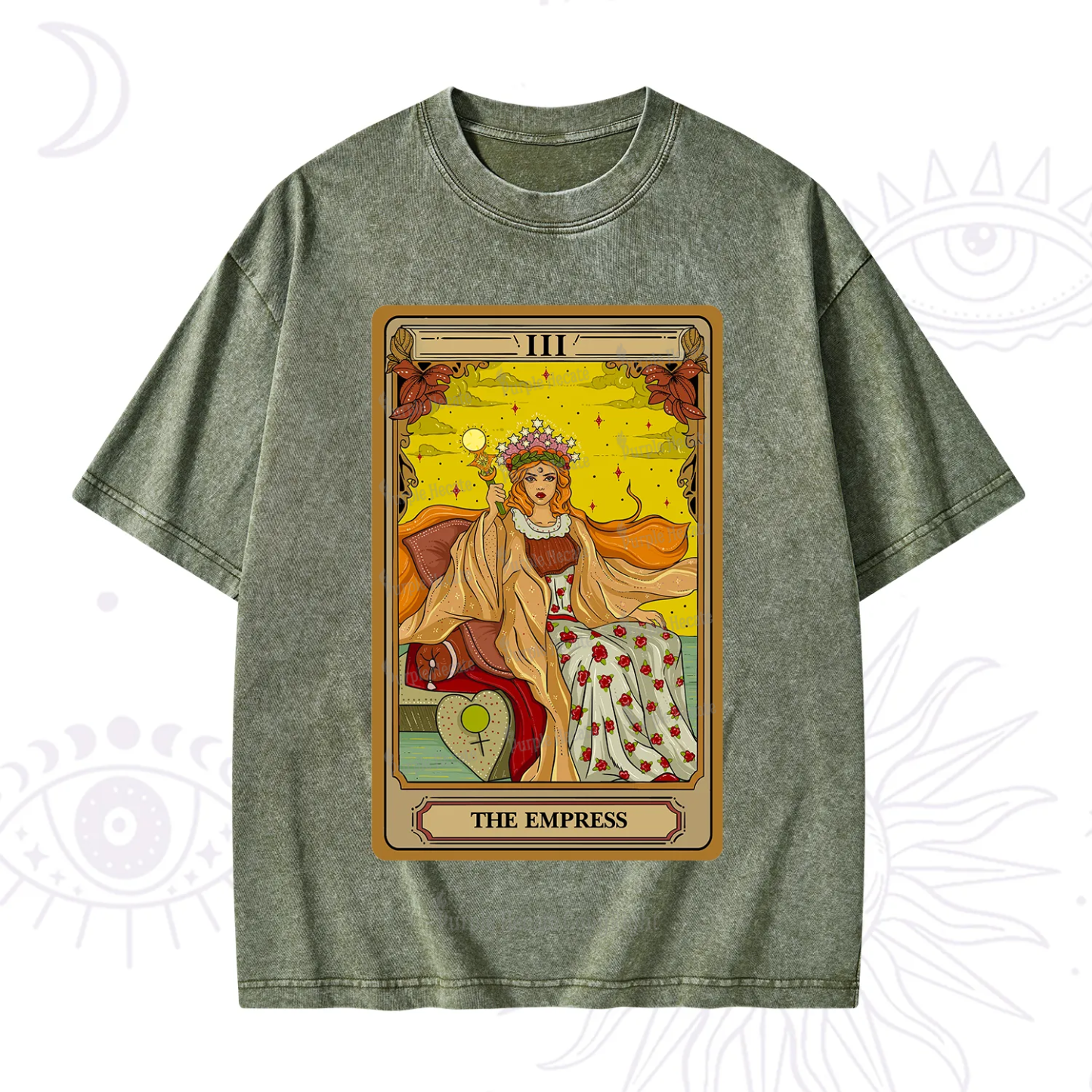 Purplehecate The Empress Tarot Washed T-Shirt