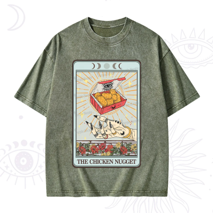 Purplehecate The Chicken Nugget Tarot Card Washed T-Shirt