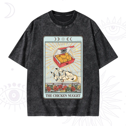 Purplehecate The Chicken Nugget Tarot Card Washed T-Shirt