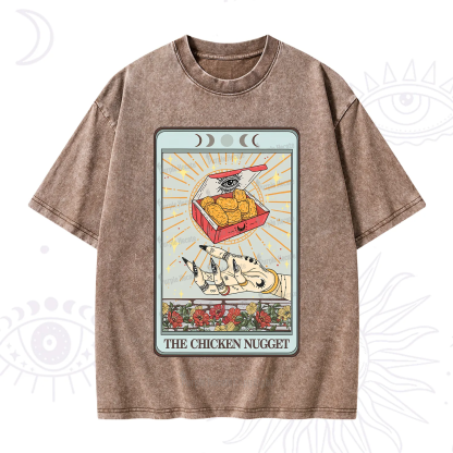 Purplehecate The Chicken Nugget Tarot Card Washed T-Shirt