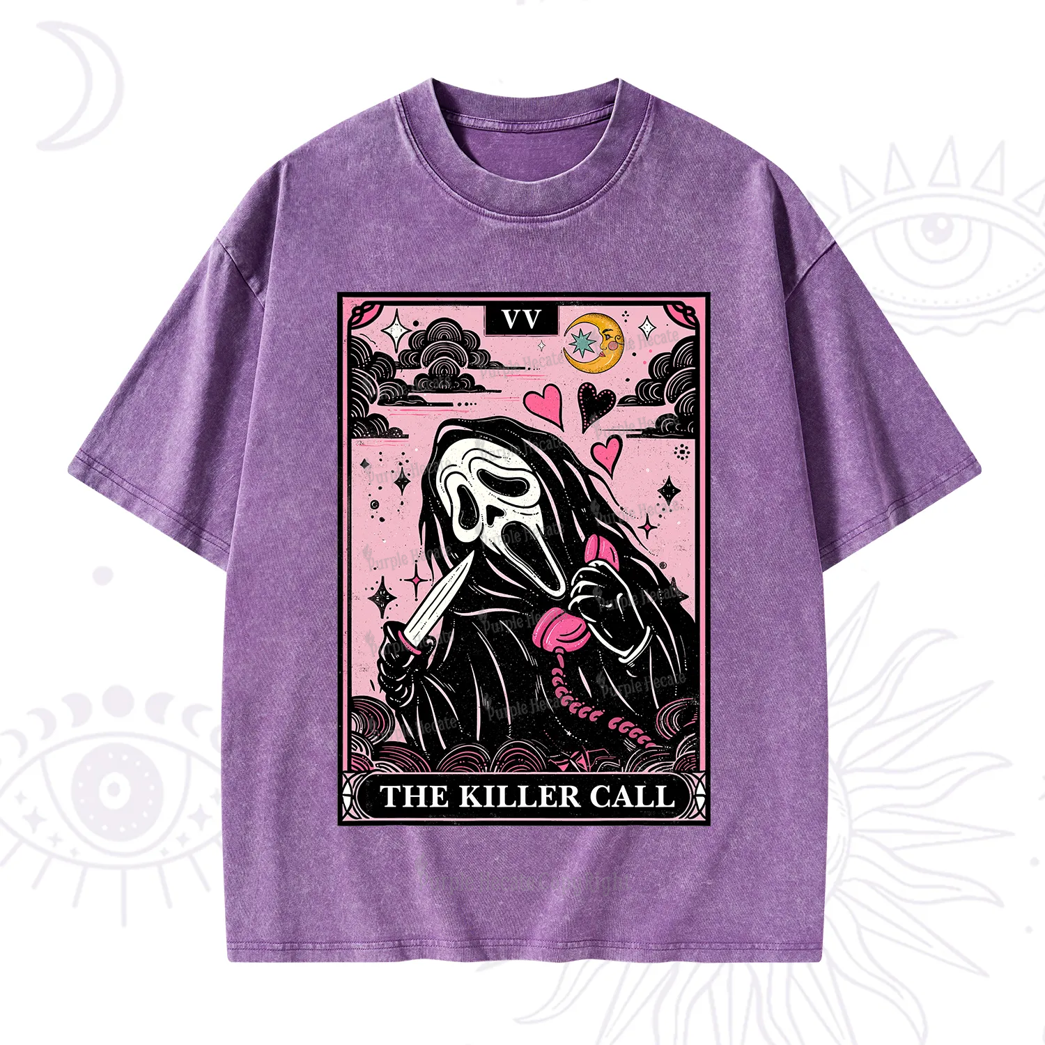 Purplehecate The Killer Call Tarot Washed T-Shirt
