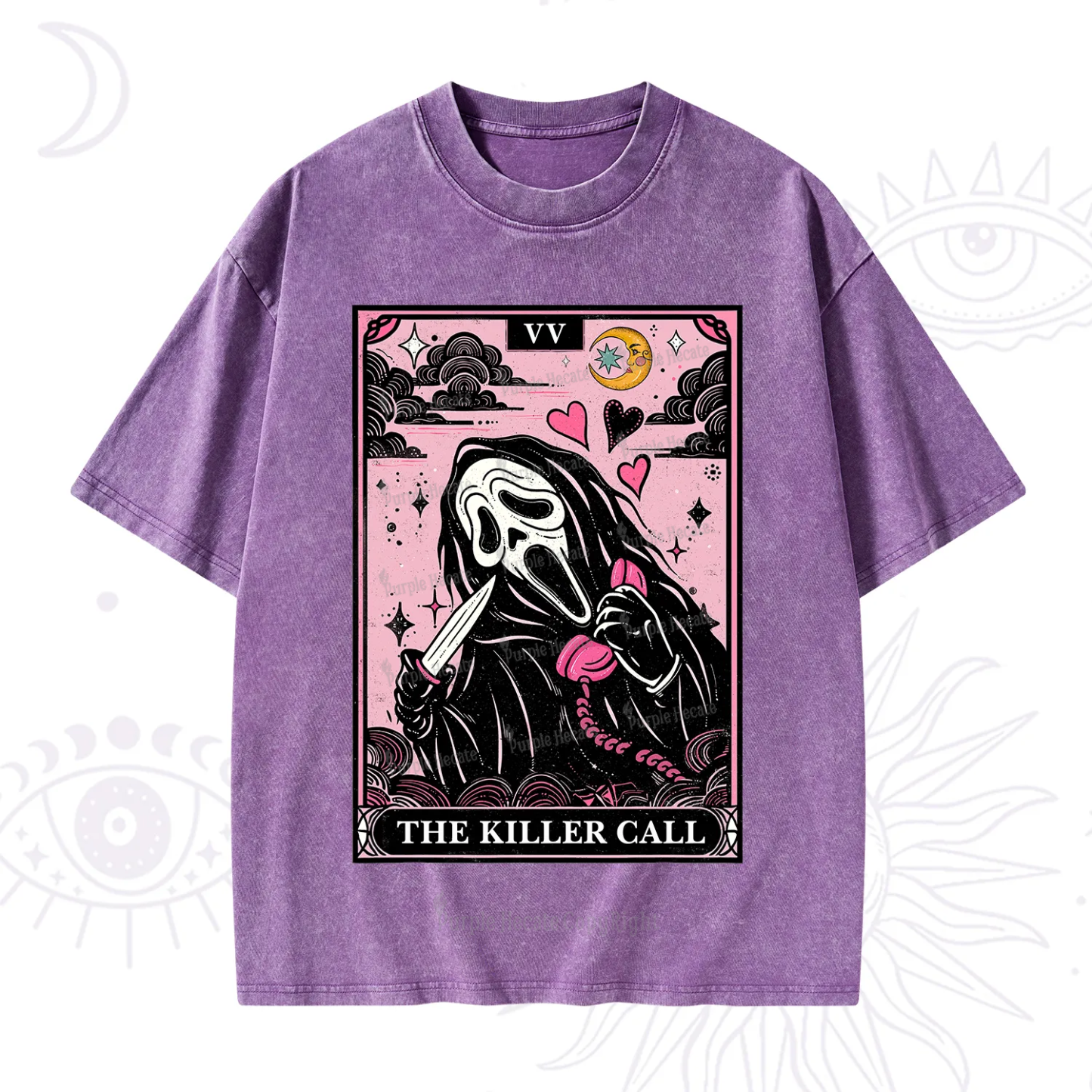 Purplehecate The Killer Call Tarot Washed T-Shirt
