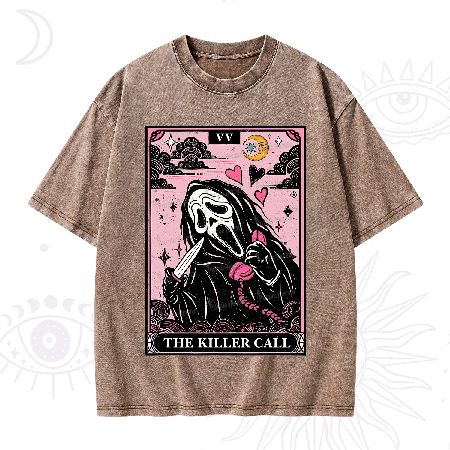Purplehecate The Killer Call Tarot Washed T-Shirt