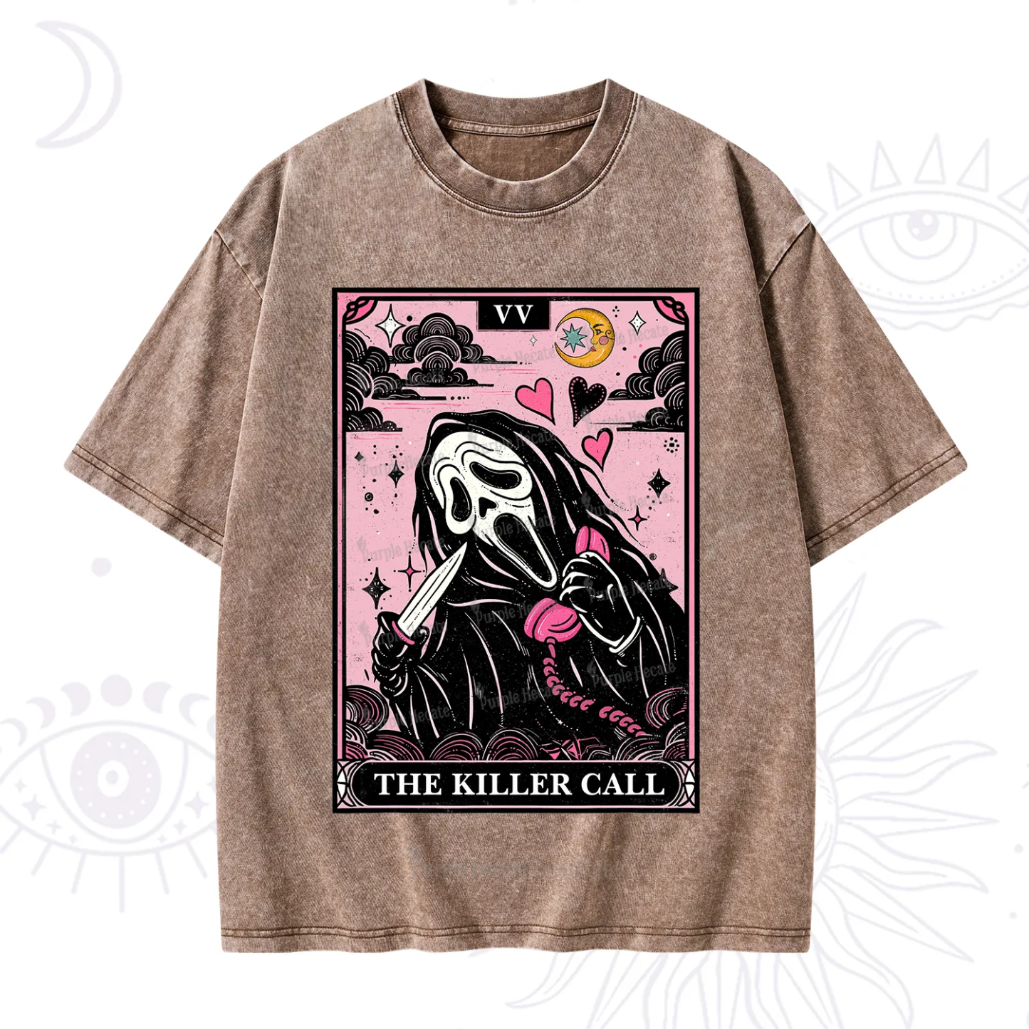 Purplehecate The Killer Call Tarot Washed T-Shirt