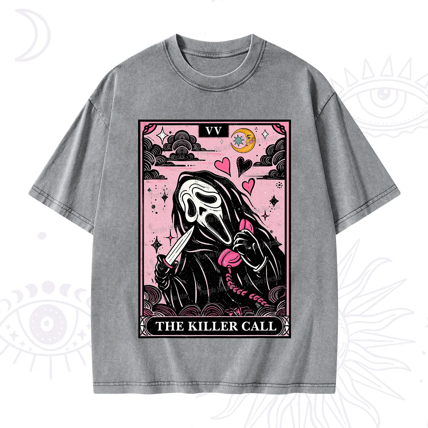 Purplehecate The Killer Call Tarot Washed T-Shirt