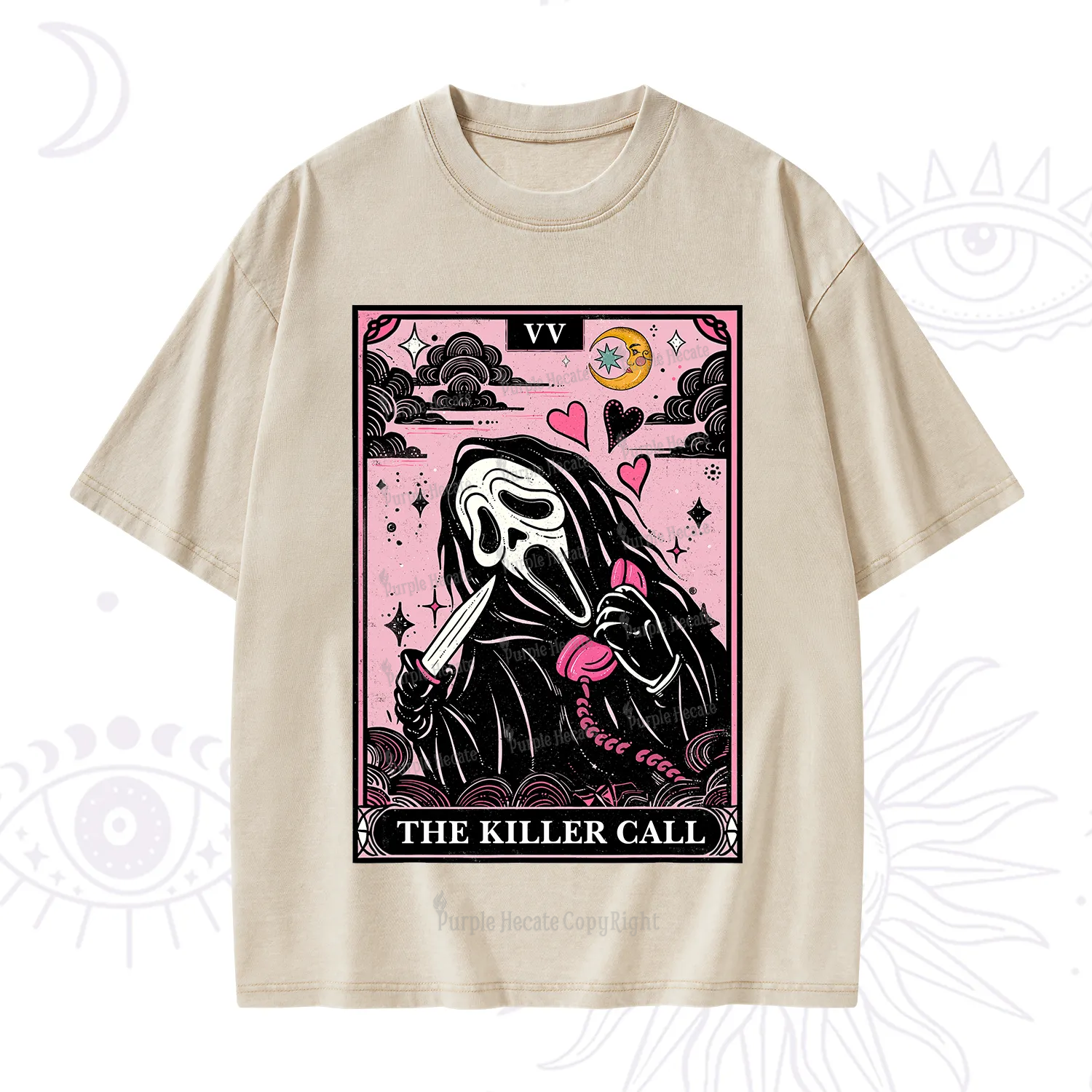 Purplehecate The Killer Call Tarot Washed T-Shirt