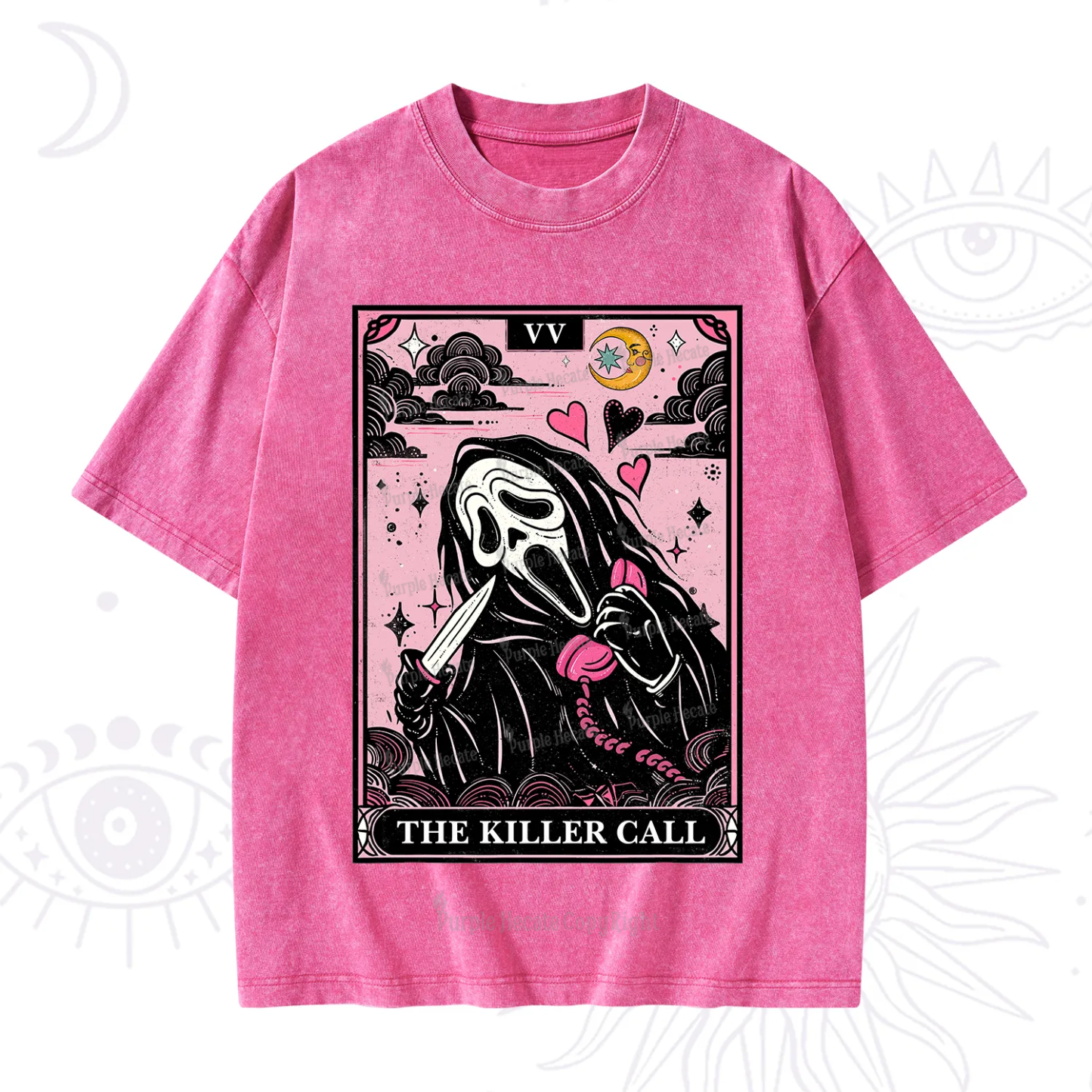 Purplehecate The Killer Call Tarot Washed T-Shirt