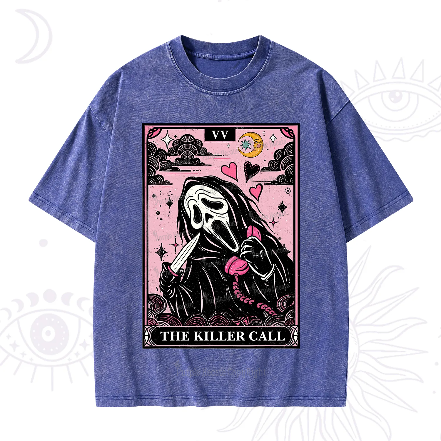 Purplehecate The Killer Call Tarot Washed T-Shirt