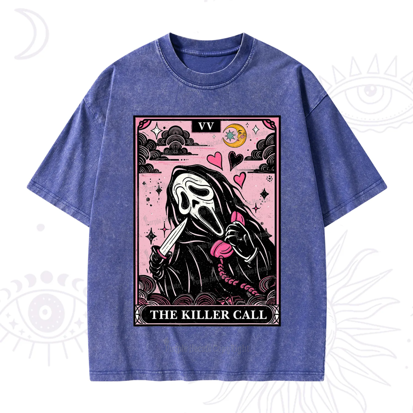 Purplehecate The Killer Call Tarot Washed T-Shirt