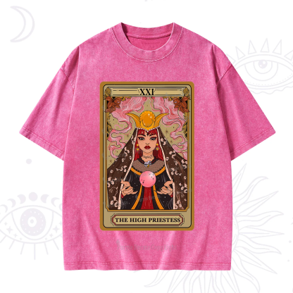 Purplehecate The High Priestess Prophecy Tarot Washed T-Shirt