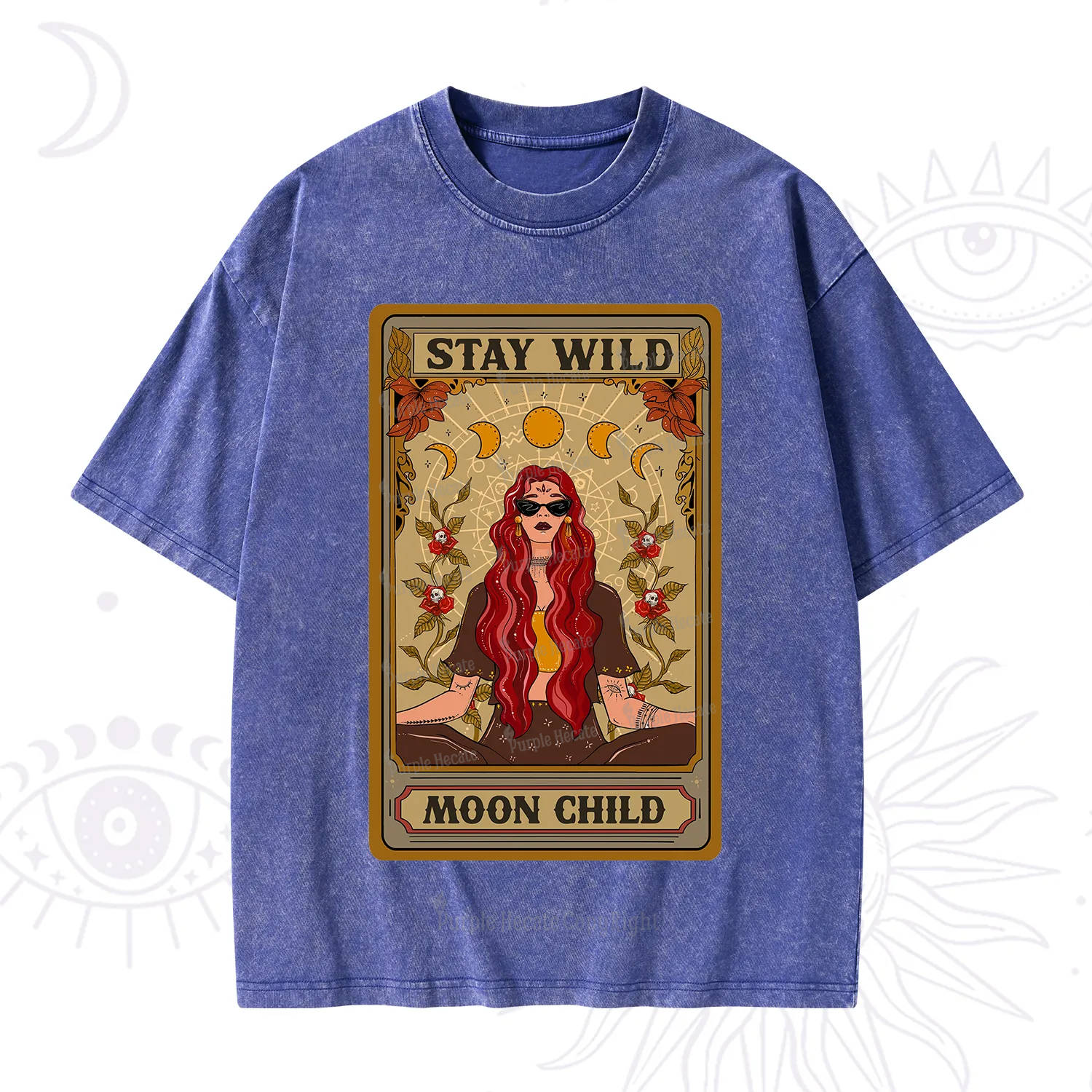 Purplehecate The Stay Wild Moon Child Oracle Card  Washed T-Shirt