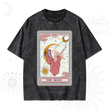 Purplehecate The Moon Tarot Washed T-Shirt