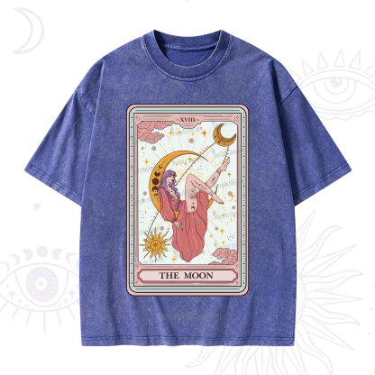 Purplehecate The Moon Tarot Washed T-Shirt