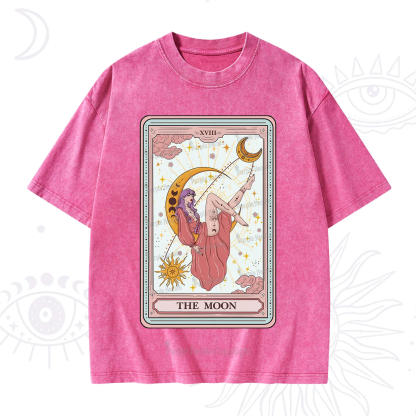 Purplehecate The Moon Tarot Washed T-Shirt