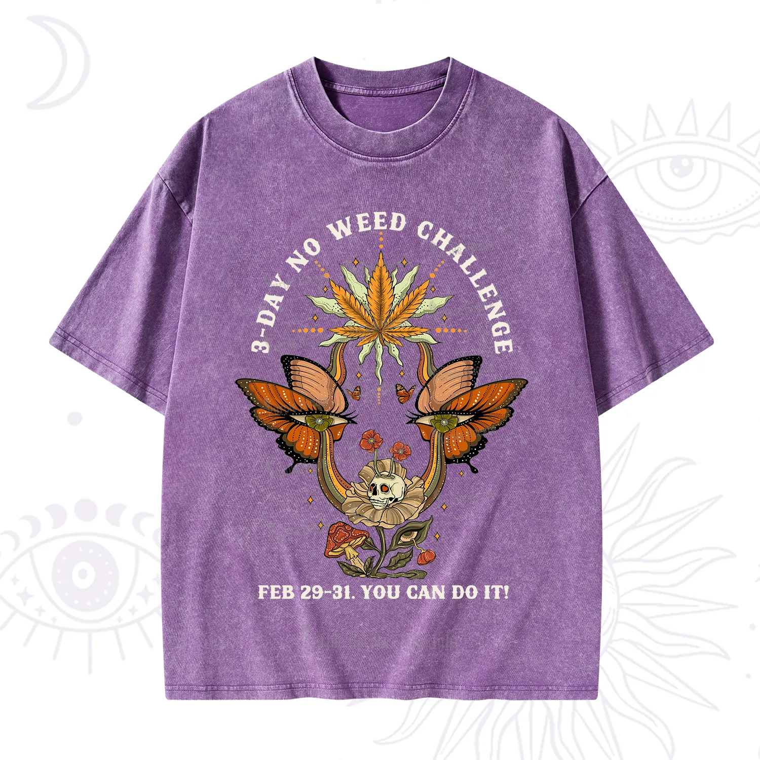 Purplehecate 3 Day No Weed Challenge Washed T-Shirt