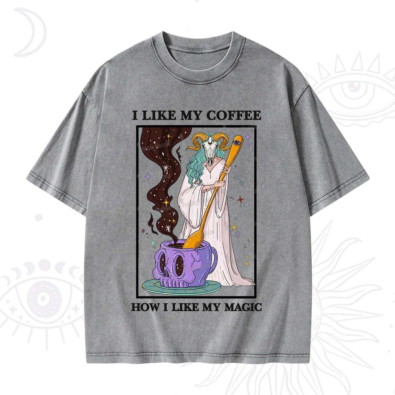 Purplehecate I Like My Coffee How I Like My Magic Washed T-Shirt