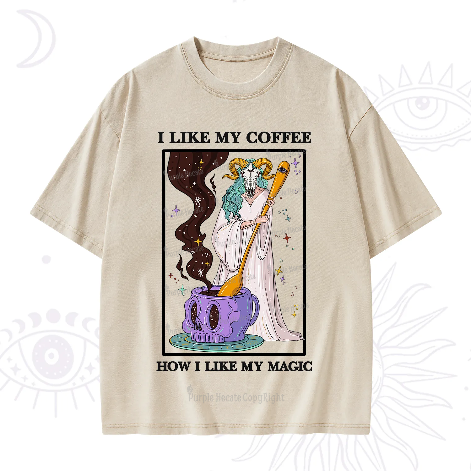 Purplehecate I Like My Coffee How I Like My Magic Washed T-Shirt