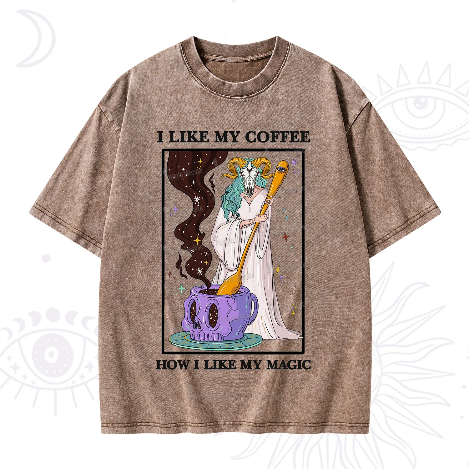 Purplehecate I Like My Coffee How I Like My Magic Washed T-Shirt