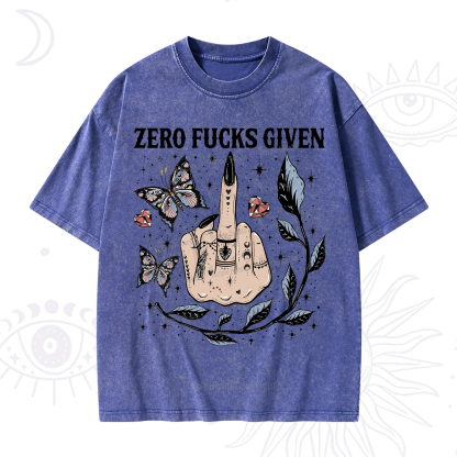 Purplehecate Zero Fucks Given Washed T-Shirt