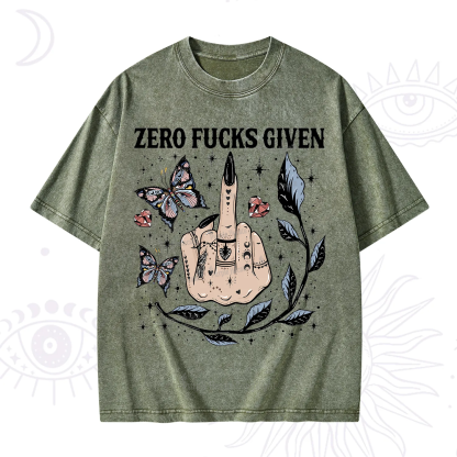 Purplehecate Zero Fucks Given Washed T-Shirt