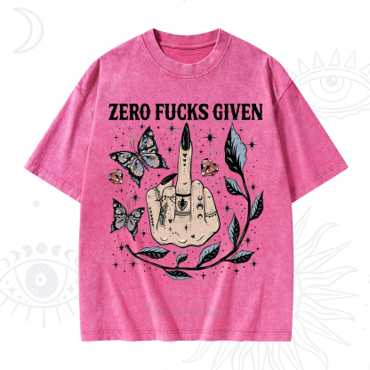 Purplehecate Zero Fucks Given Washed T-Shirt