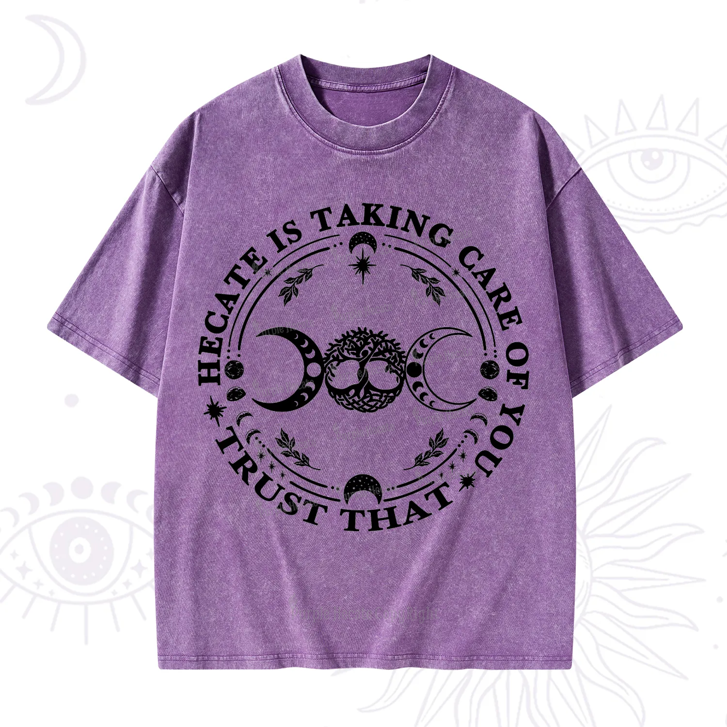 Purplehecate Hecate Is Taking Care Of You Washed T-Shirt