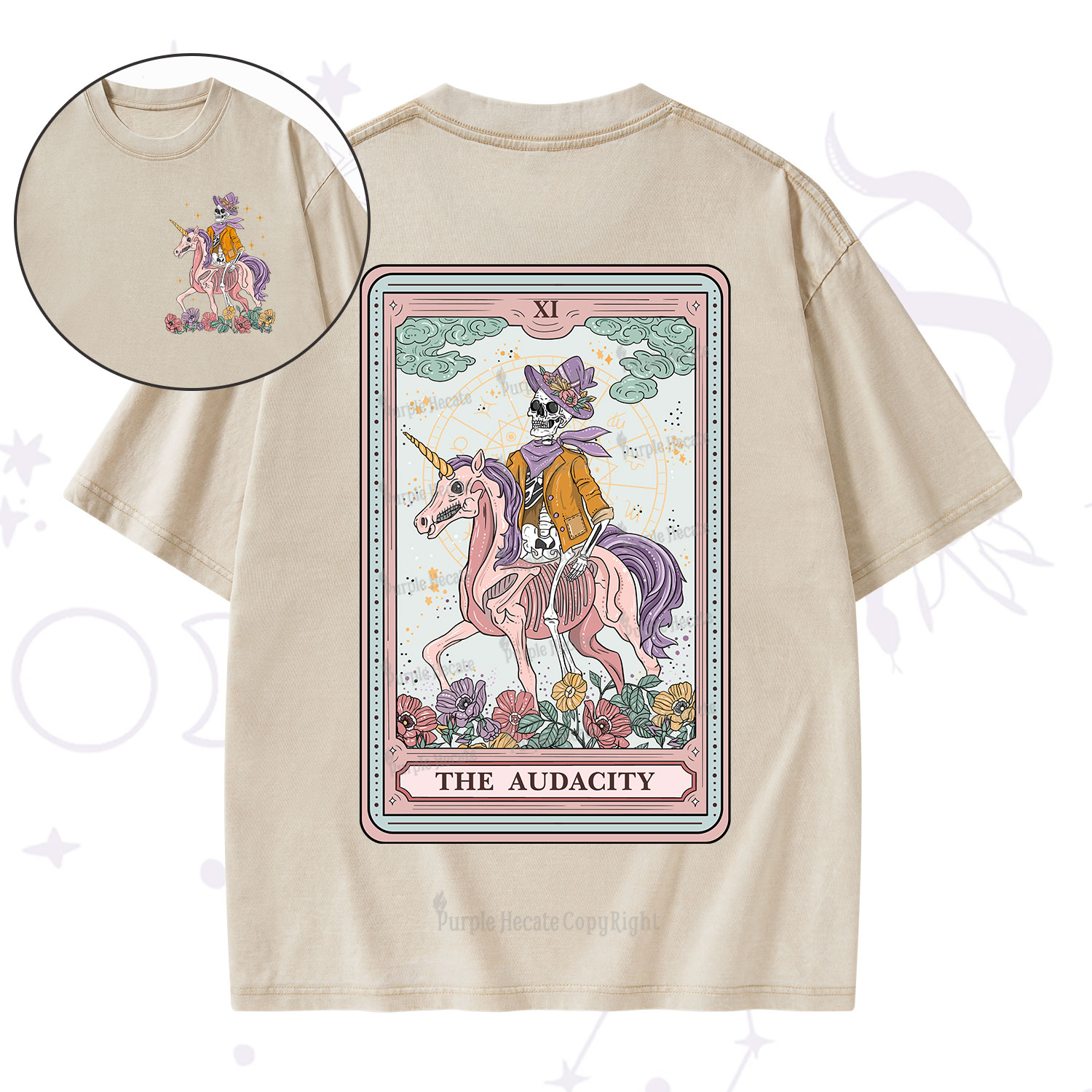Purplehecate The Audacity Tarot Card Washed T-Shirt