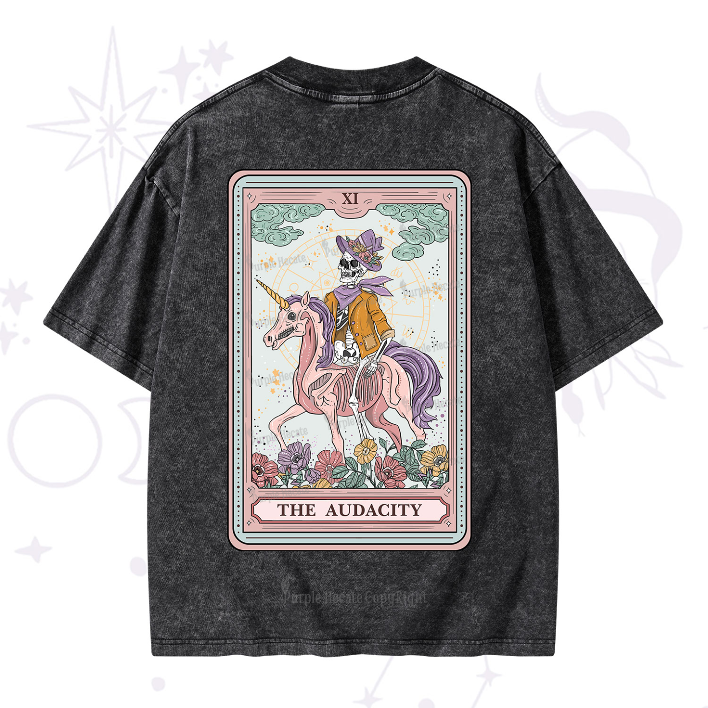 Purplehecate The Audacity Tarot Card Washed T-Shirt