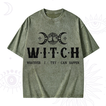 Purplehecate What I Try Can Happen Washed T-Shirt