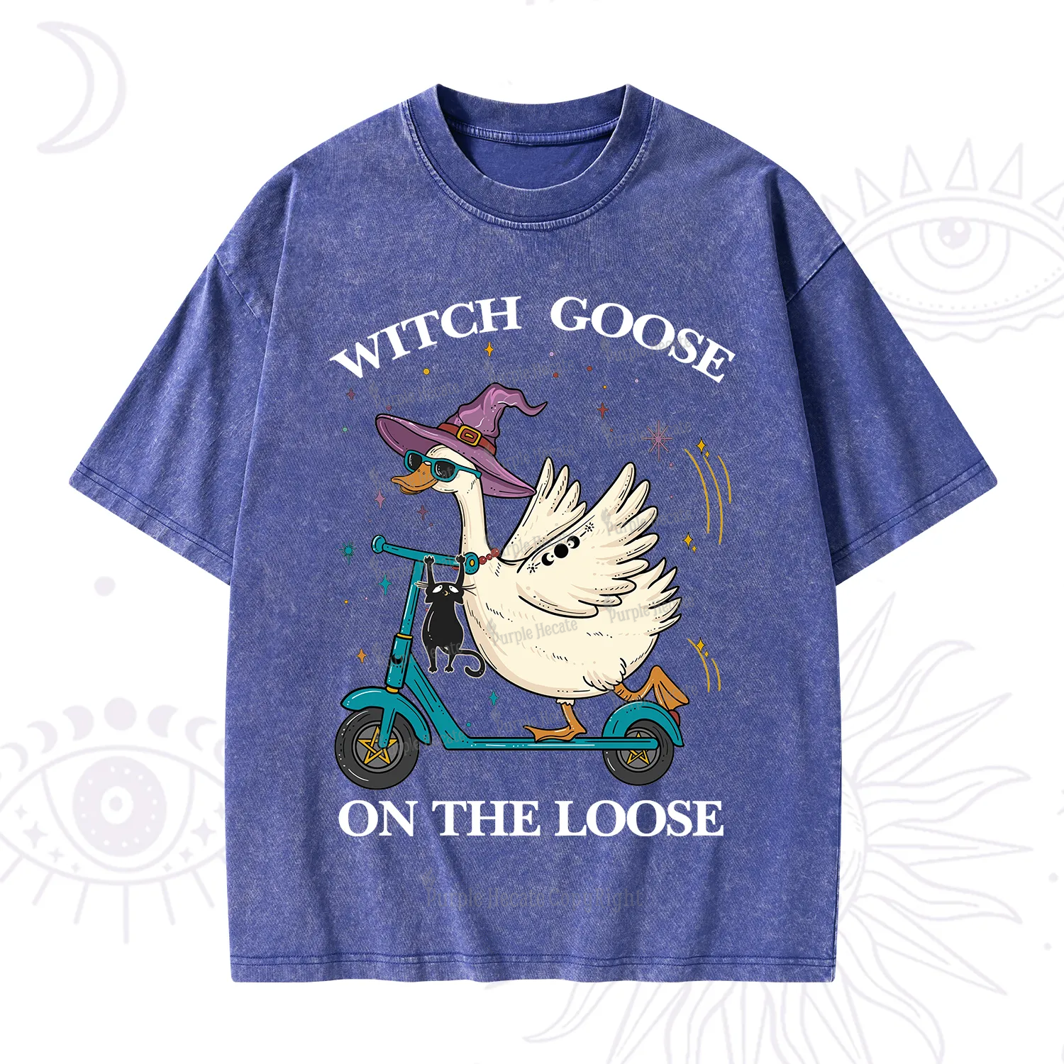 Purplehecate Witch Goose On The Loose Washed T-Shirt