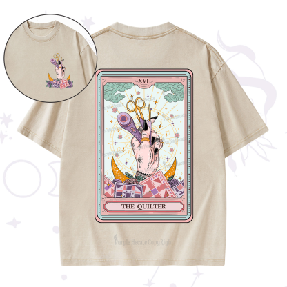 Purplehecate The Quilter Tarot Card Washed T-Shirt