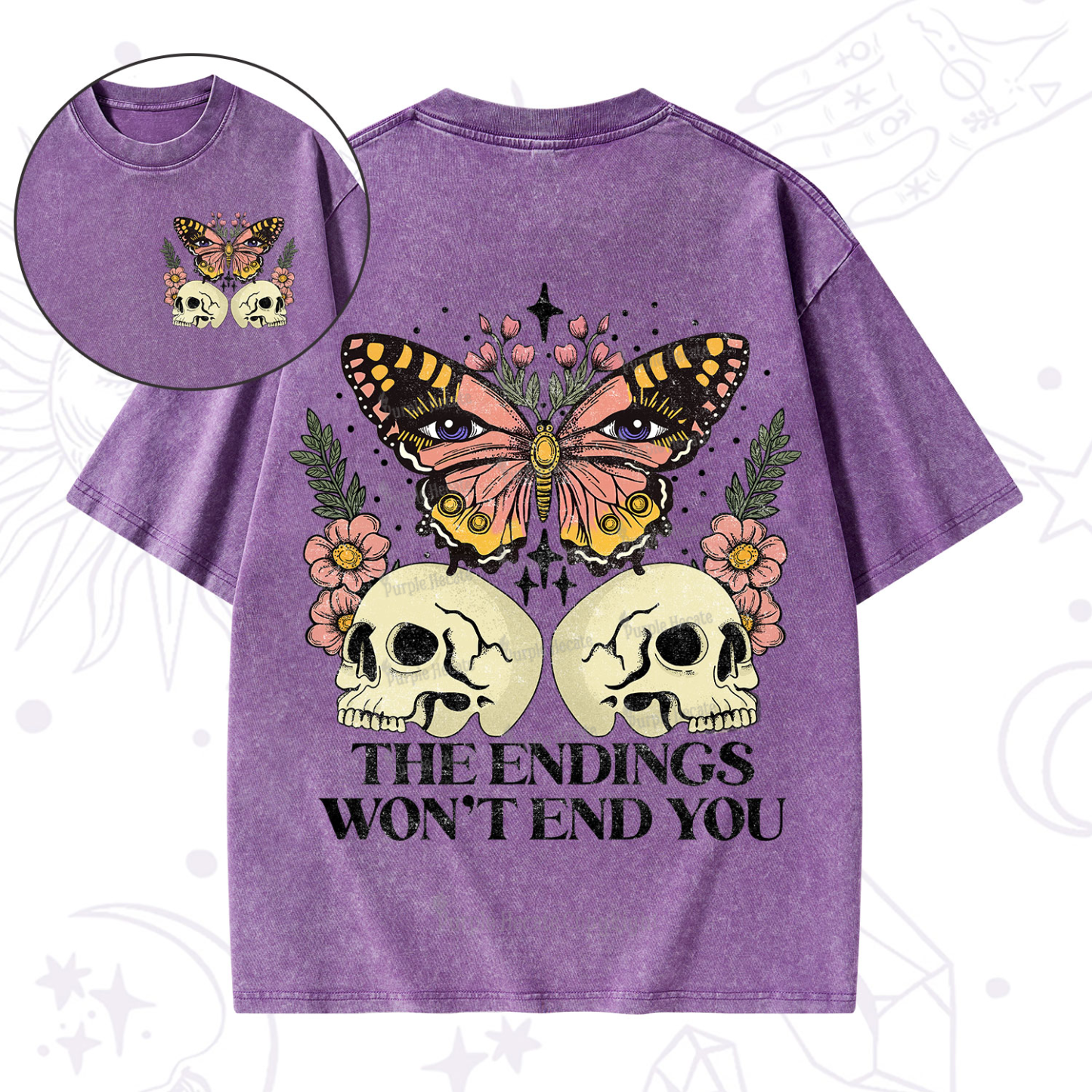 Purplehecate The Endings Won't End You Washed T-Shirt