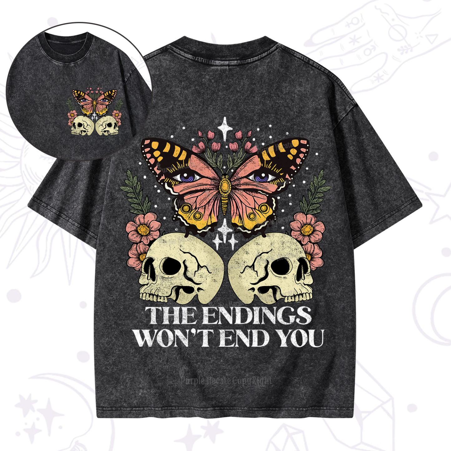 Purplehecate The Endings Won't End You Washed T-Shirt