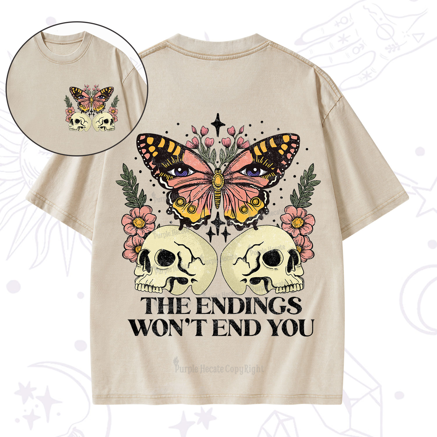 Purplehecate The Endings Won't End You Washed T-Shirt