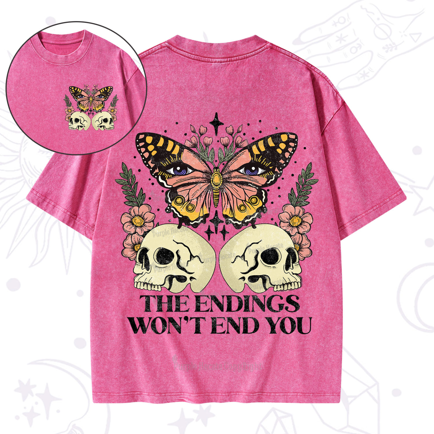 Purplehecate The Endings Won't End You Washed T-Shirt
