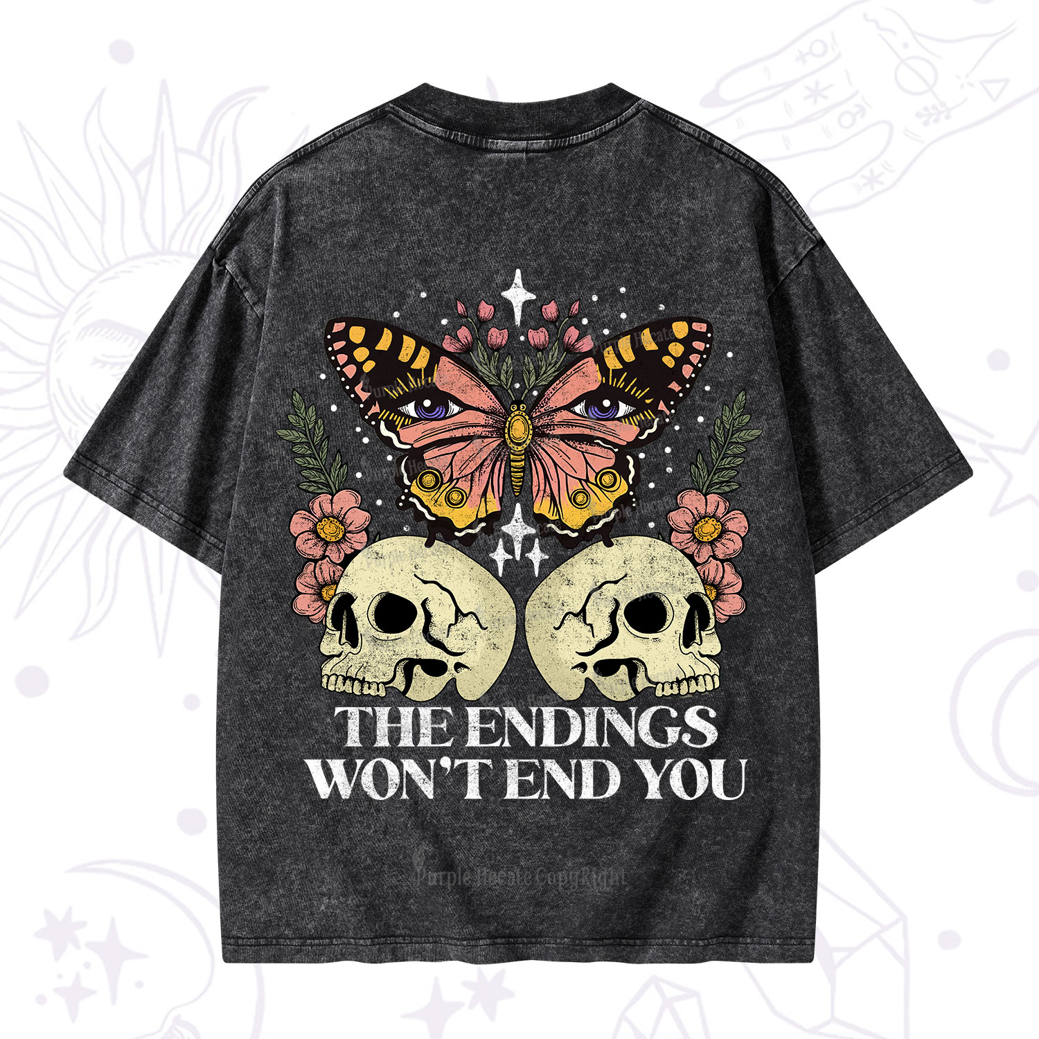 Purplehecate The Endings Won't End You Washed T-Shirt