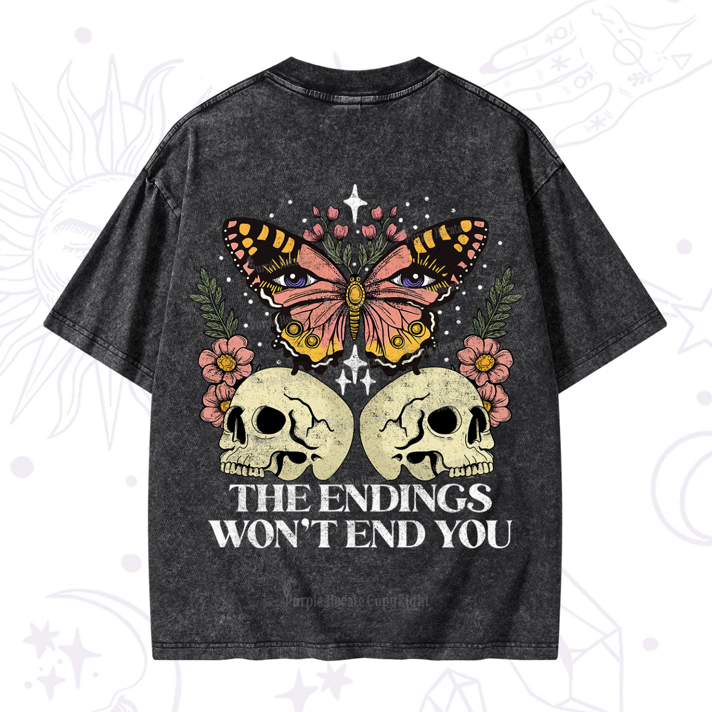 Purplehecate The Endings Won't End You Washed T-Shirt