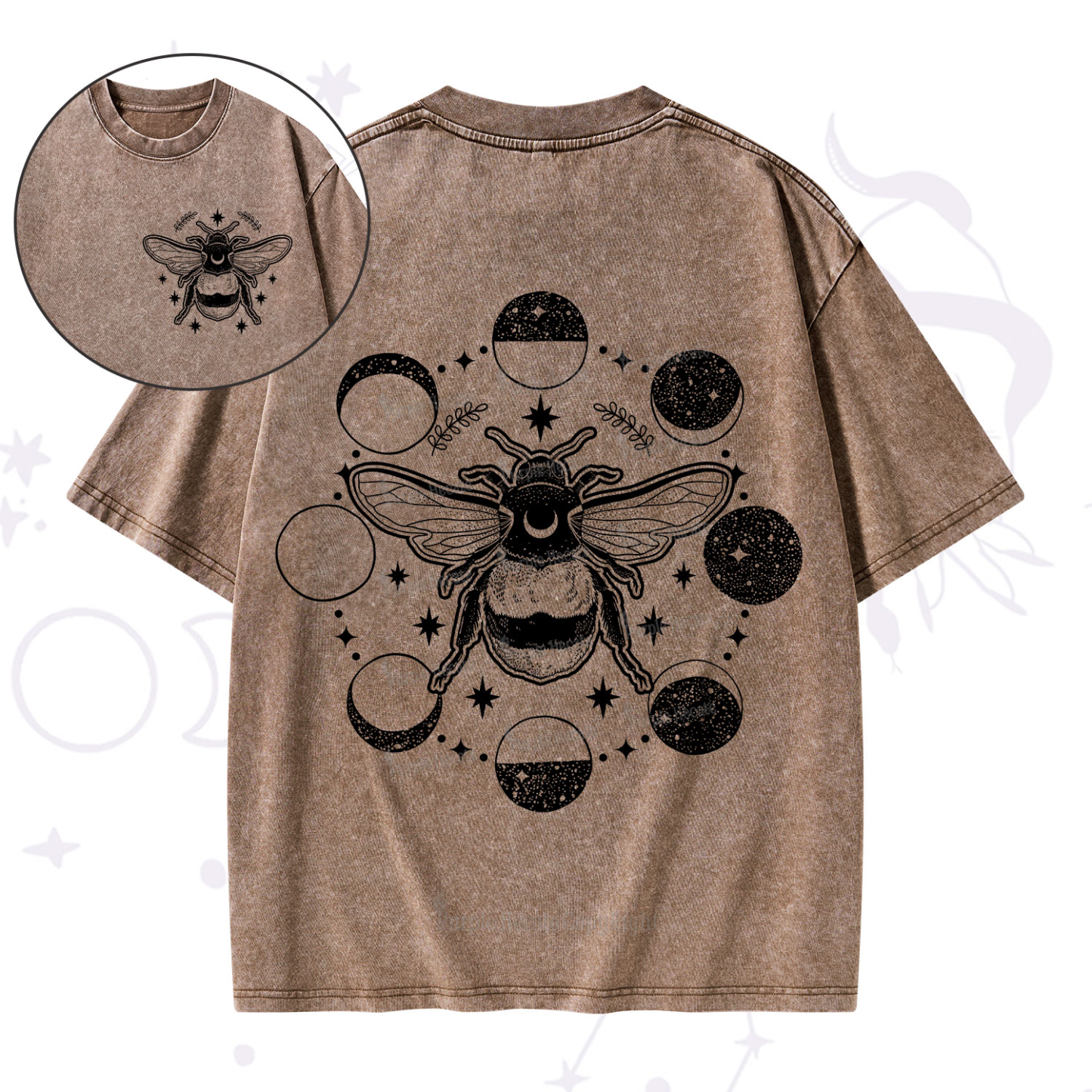 Purplehecate Moon Bee Washed T-Shirt