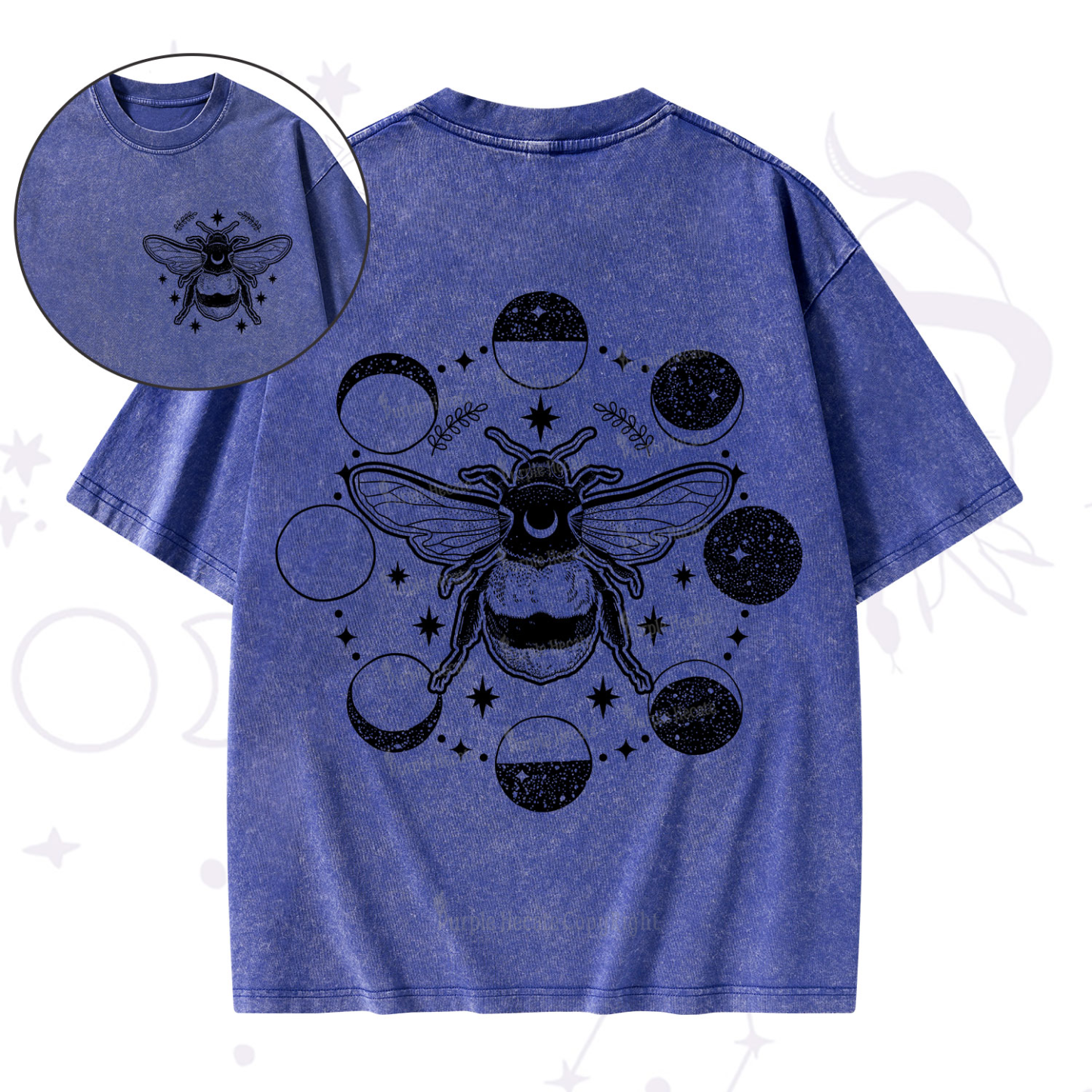 Purplehecate Moon Bee Washed T-Shirt