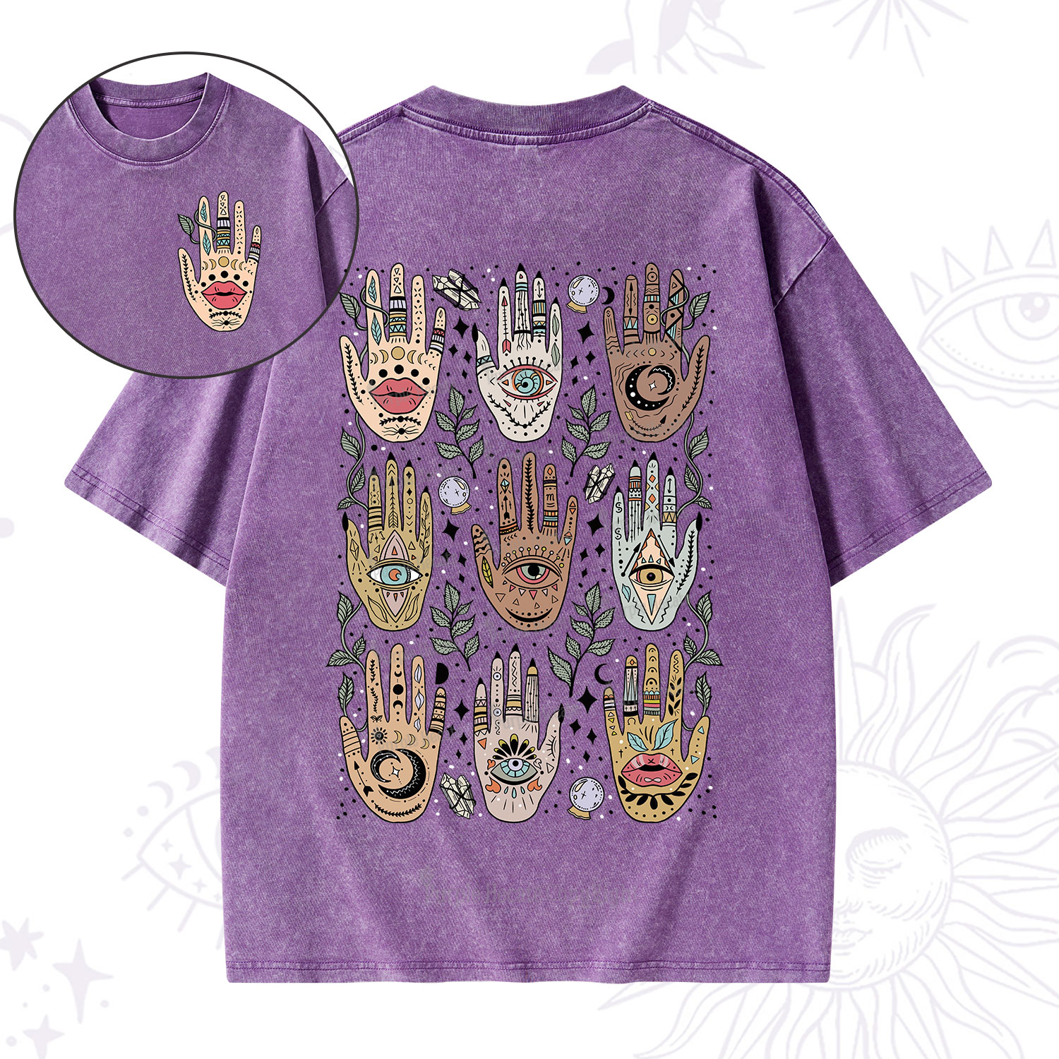Purplehecate Helping Hands Washed T-Shirt