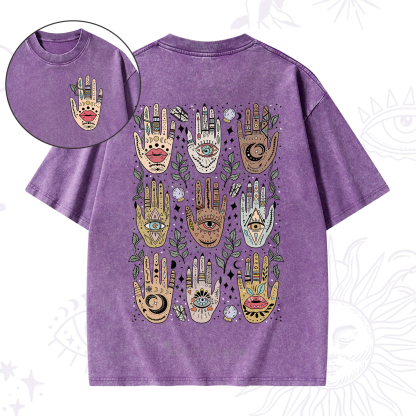 Purplehecate Helping Hands Washed T-Shirt